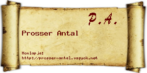 Prosser Antal névjegykártya